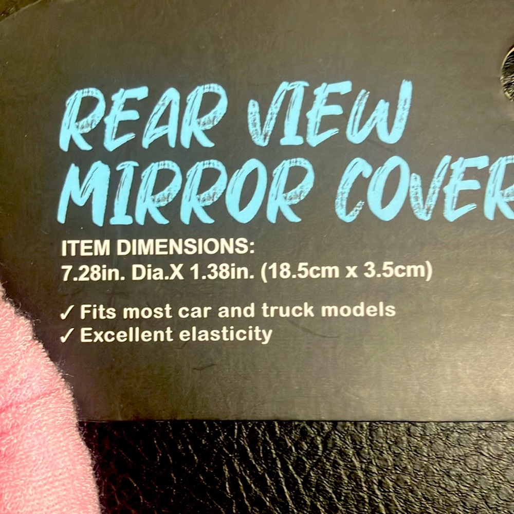 🚗🪞Pink Elastic Polyester Rear View Mirror Cover Fits Most Car & Truck Models - Picture 3 of 4